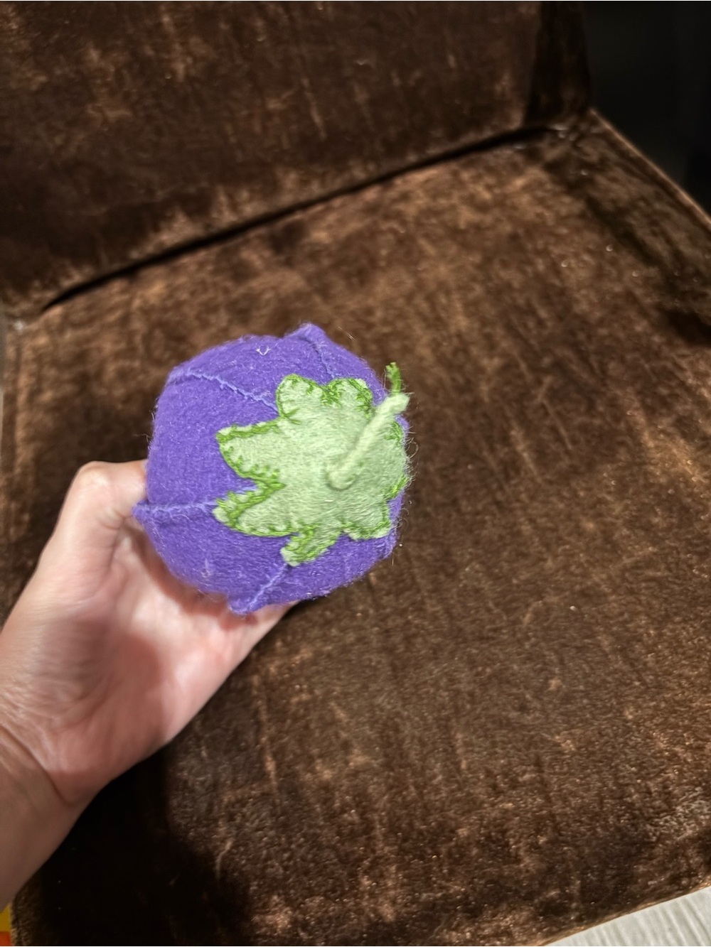 Handmade eggplant for play kitchen